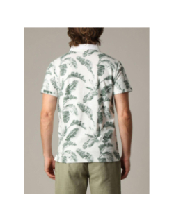 Polo imprimé dennis blanc vert homme - Deeluxe