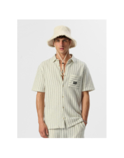 Chemise rayée akuma écru blanc homme - Teddy Smith