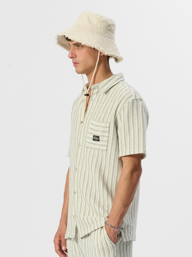 Chemise rayée akuma écru blanc homme - Teddy Smith