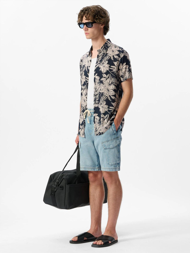 Chemise à fleurs alberto bleu marine homme - Teddy Smith