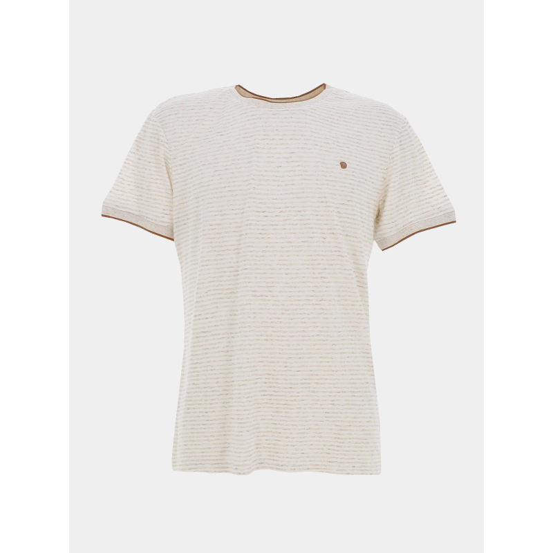 T-shirt rayé triyoga beige homme - Benson & Cherry