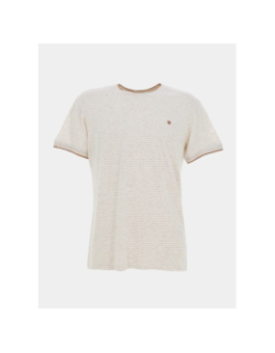 T-shirt rayé triyoga beige homme - Benson & Cherry