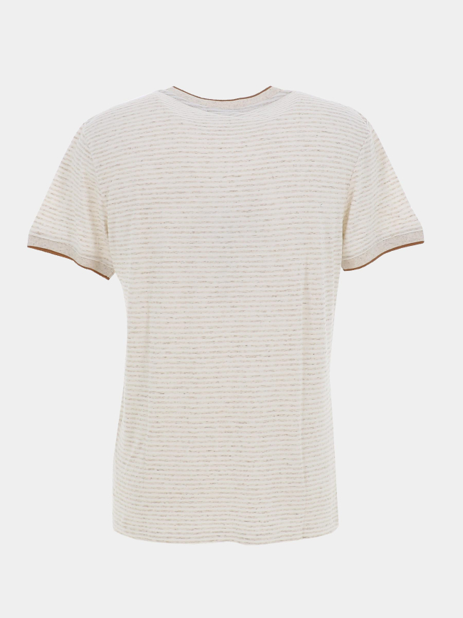 T-shirt rayé triyoga beige homme - Benson & Cherry