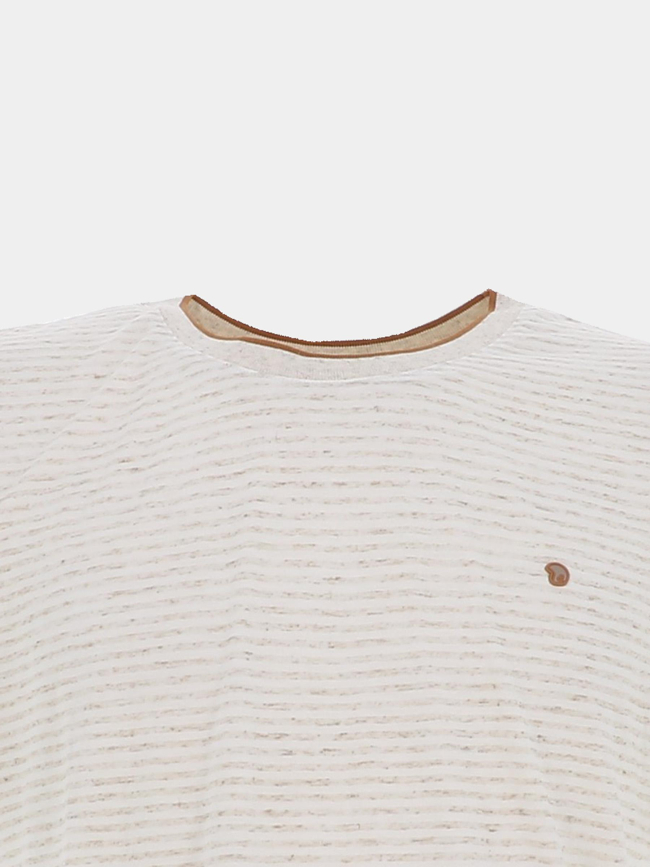 T-shirt rayé triyoga beige homme - Benson & Cherry