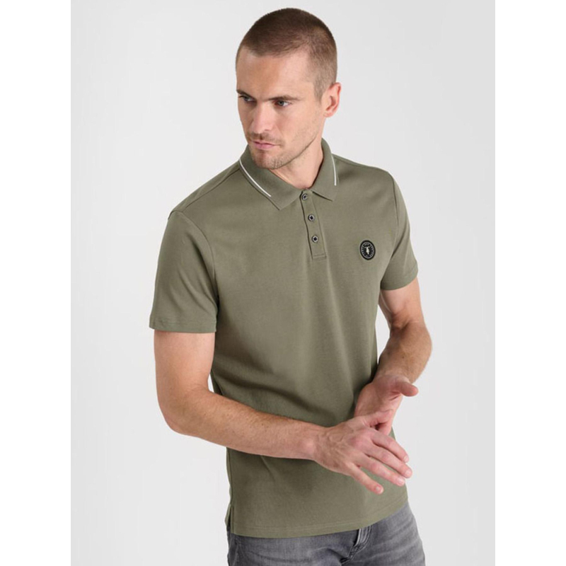 Polo aron lizard kaki homme - Le Temps Des Cerises