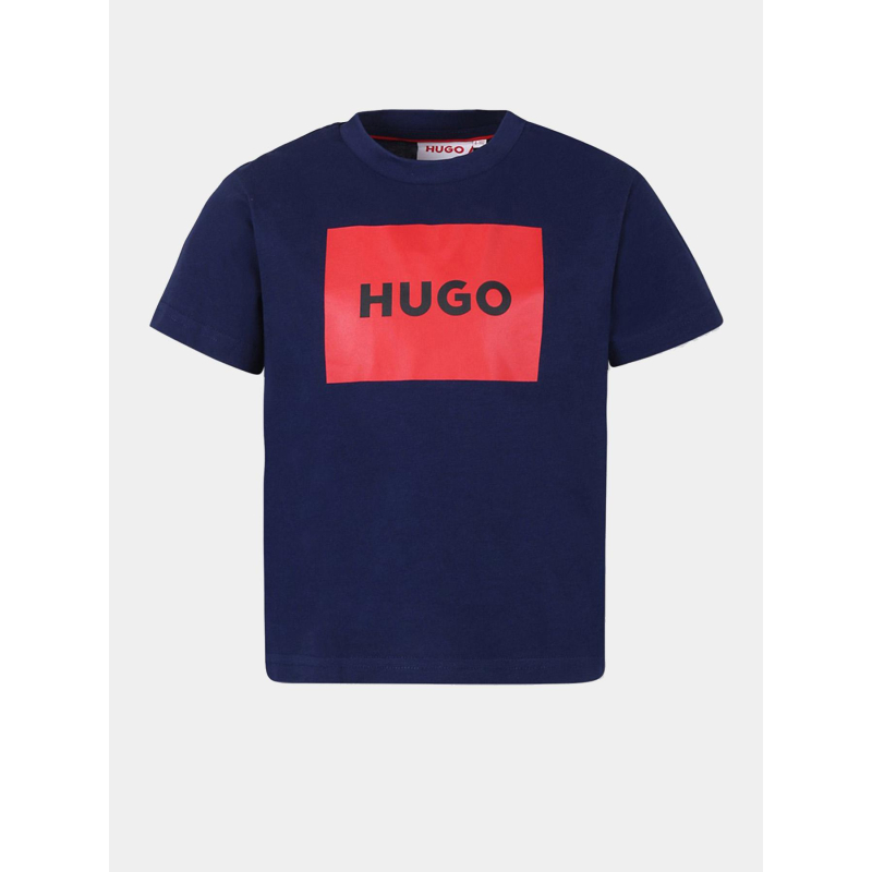 T-shirt à manches courtes logo bleu marine ado - Hugo