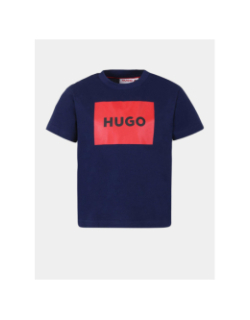 T-shirt à manches courtes logo bleu marine ado - Hugo