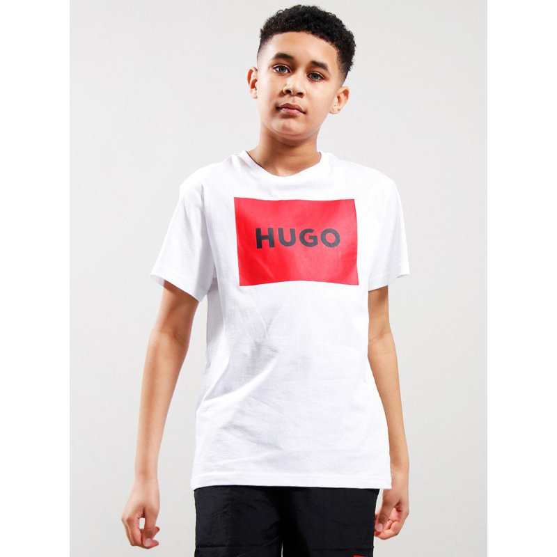 T-shirt à manches courtes logo blanc garçon - Hugo