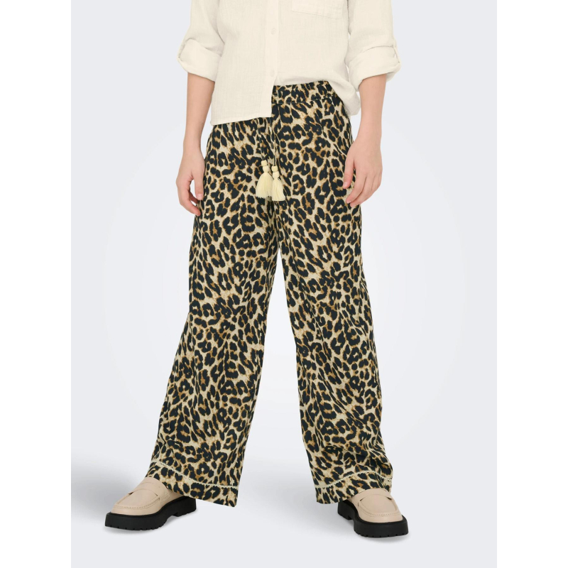 Pantalon léopard glow marron fille - Only