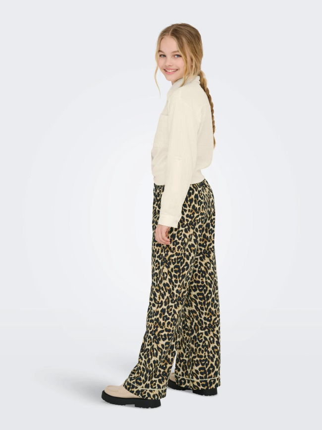Pantalon léopard glow marron fille - Only