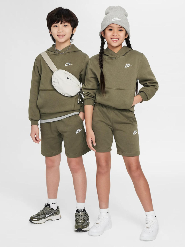 Sweat à capuche nsw club fleece kaki enfant - Nike