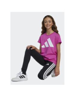 Legging de sport 3s noir et blanc fille - Adidas