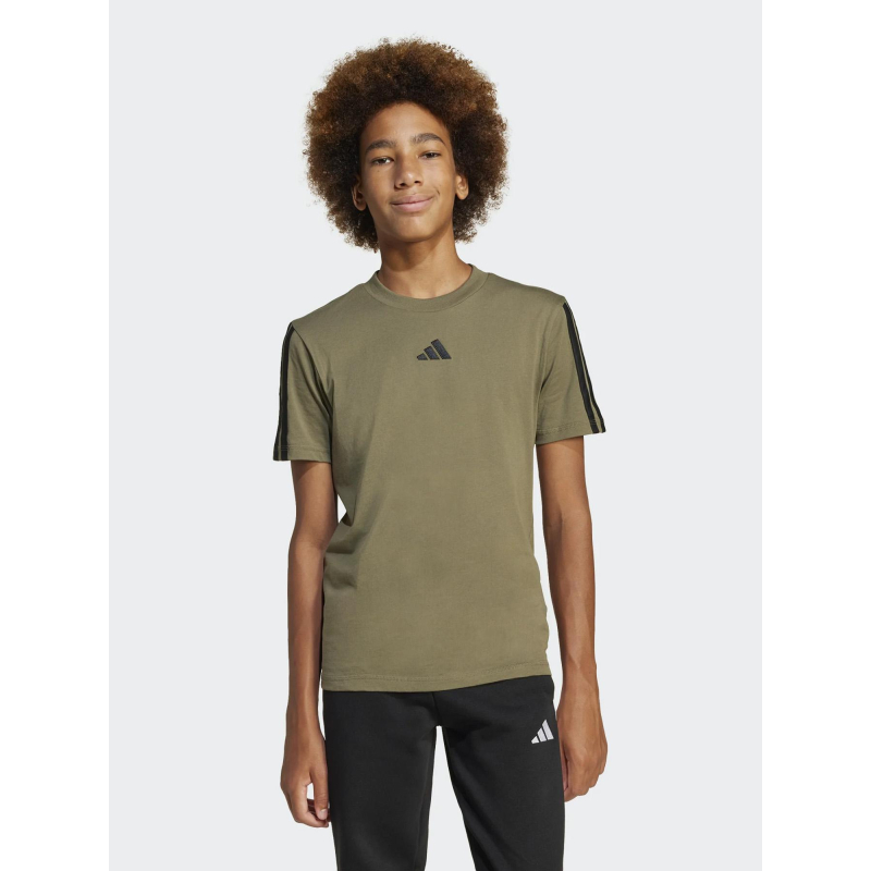 T-shirt à manches courtes logo 3s kaki enfant - Adidas