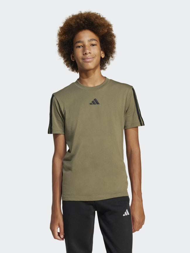 T-shirt à manches courtes logo 3s kaki enfant - Adidas