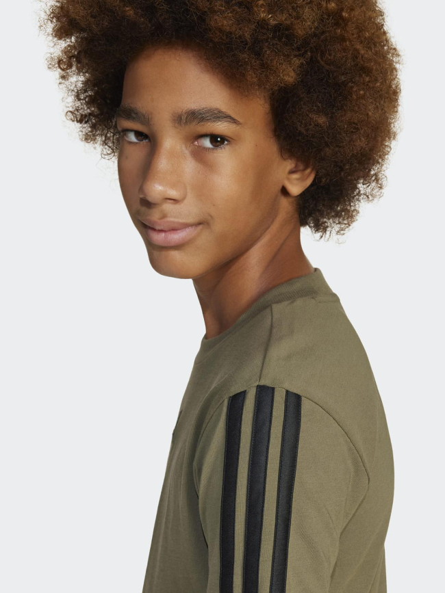 T-shirt à manches courtes logo 3s kaki enfant - Adidas