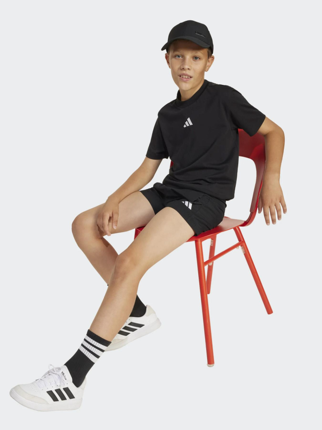 T-shirt à manches courtes tee 160 noir enfant - Adidas