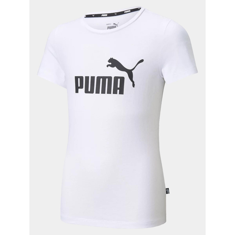 T-shirt à manches courtes ess logo blanc fille - Puma