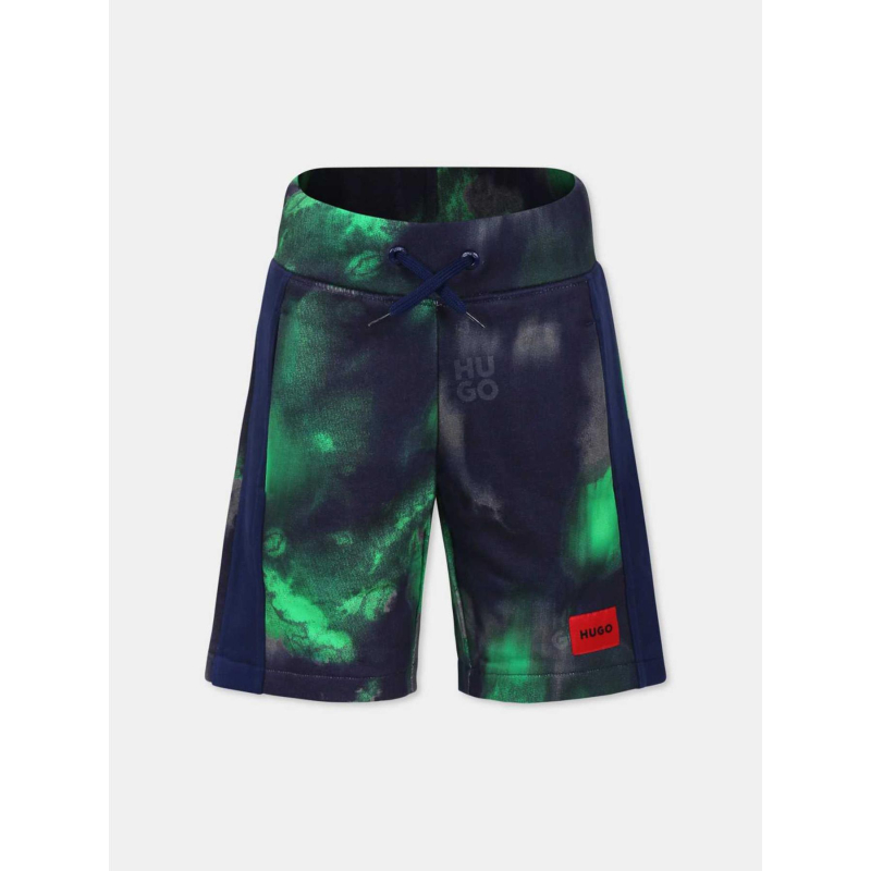 Short molleton bleu marine et vert ado - Hugo