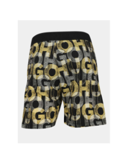 Short de bain surfer noir et jaune garçon - Hugo