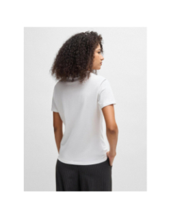 T-shirt manches courtes avec logo brillant blanc femme - Hugo