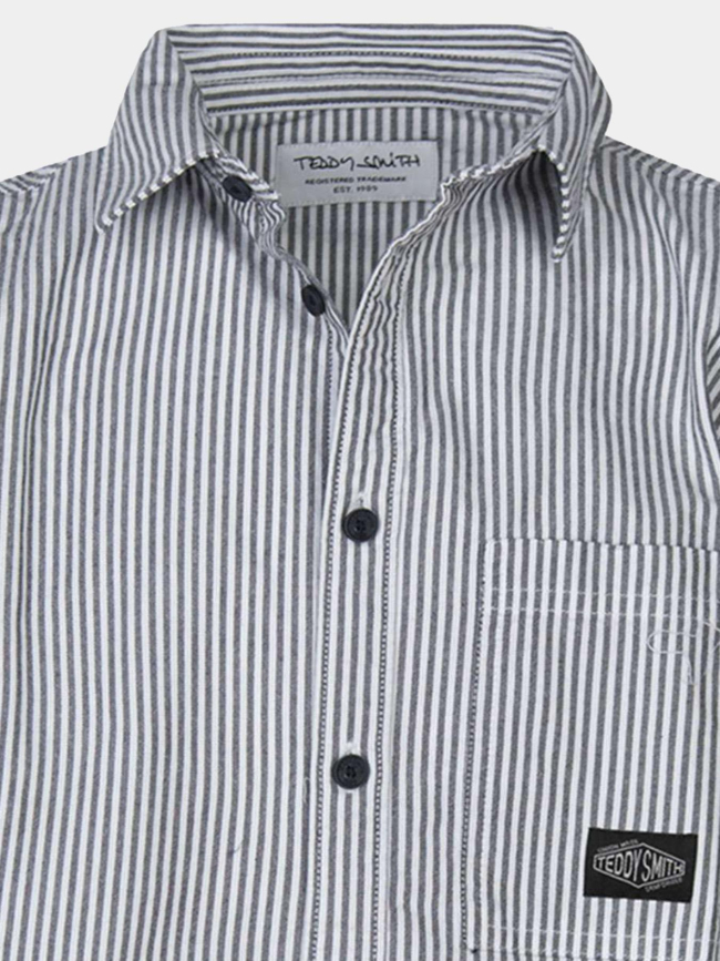 Chemise à rayures c-cox blanc et gris garçon - Teddy Smith