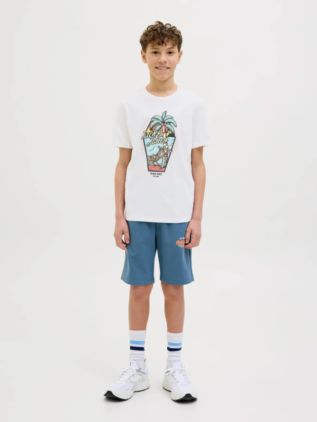 T-shirt à manches courtes jjelijah blanc garçon - Jack & Jones