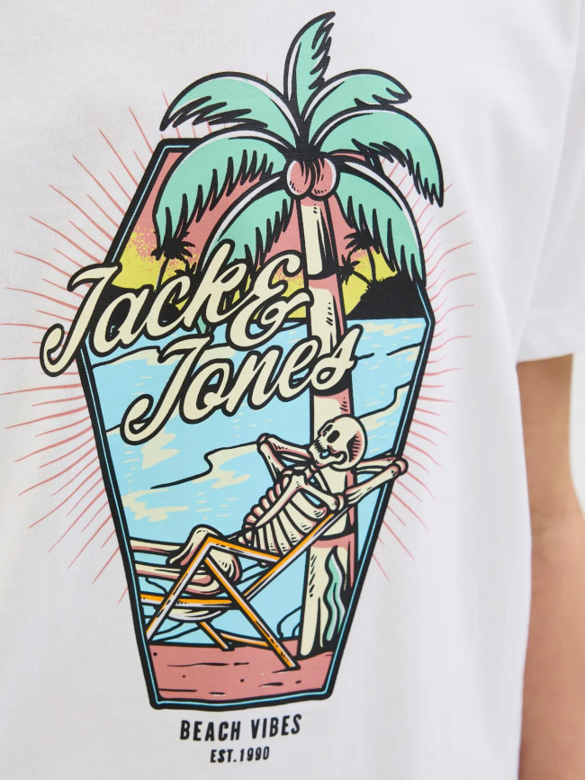 T-shirt à manches courtes jjelijah blanc garçon - Jack & Jones