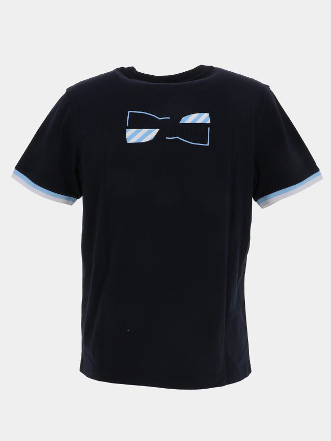 T-shirt bicolore à broderie nœud bleu marine homme - Eden Park