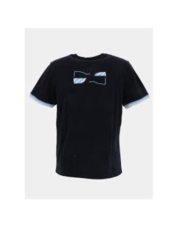 T-shirt bicolore à broderie nœud bleu marine homme - Eden Park