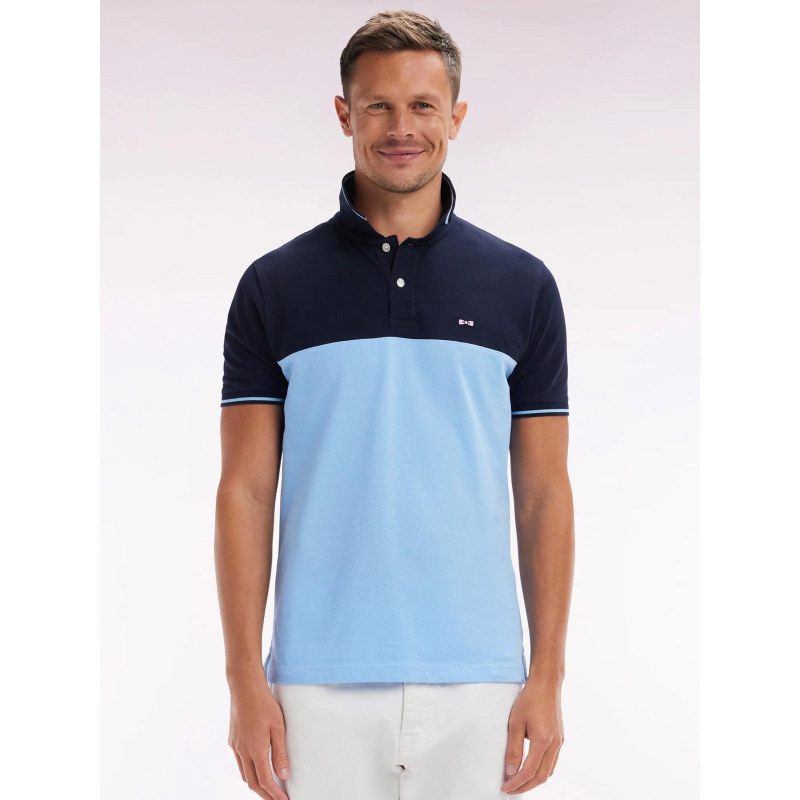 Polo à manches courte en piqué de coton bleu homme - Eden Park
