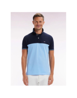 Polo à manches courte en piqué de coton bleu homme - Eden Park