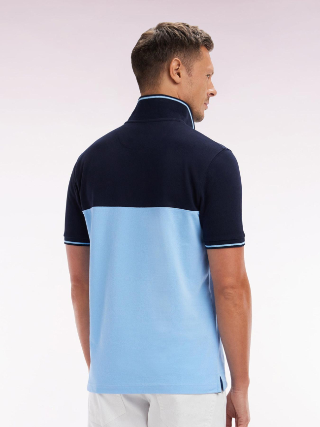 Polo à manches courte en piqué de coton bleu homme - Eden Park