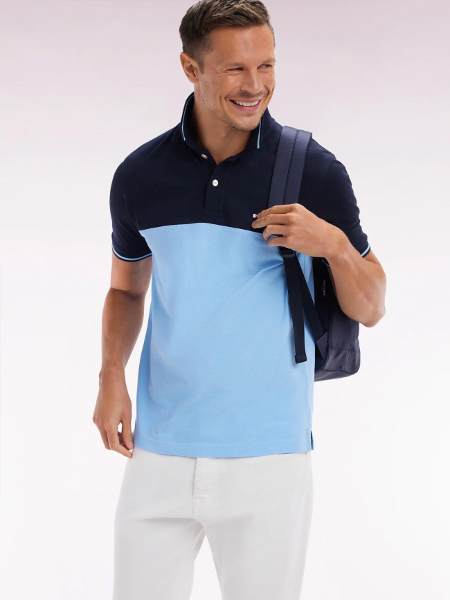 Polo à manches courte en piqué de coton bleu homme - Eden Park