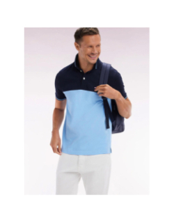 Polo à manches courte en piqué de coton bleu homme - Eden Park