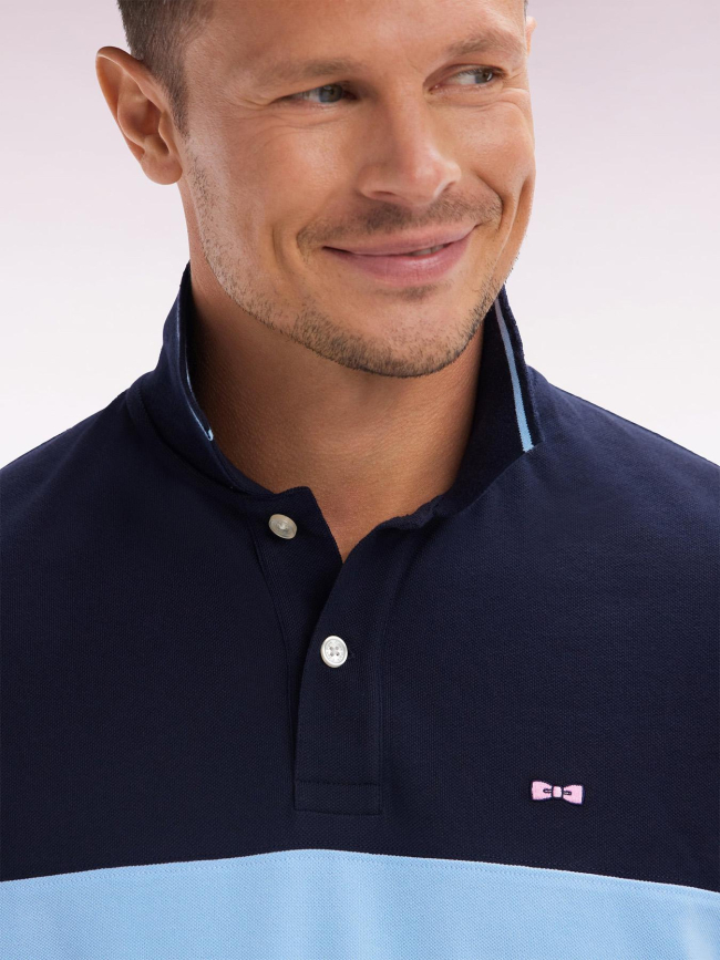 Polo à manches courte en piqué de coton bleu homme - Eden Park