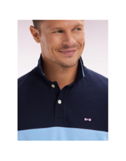 Polo à manches courte en piqué de coton bleu homme - Eden Park