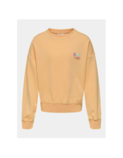 Sweat col rond à effet délavé kogminna orange fille - Only