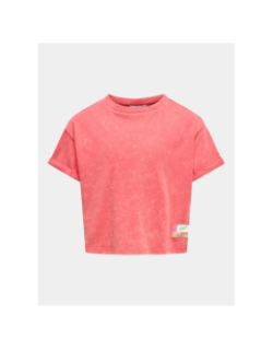 T-shirt à effet délavé kogminna rouge fille - Only