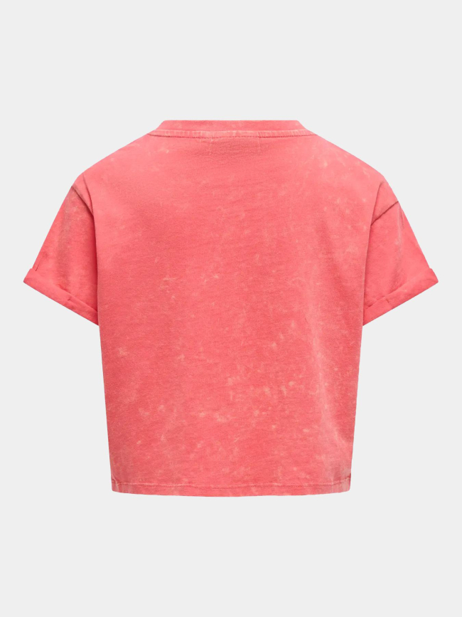 T-shirt à effet délavé kogminna rouge fille - Only