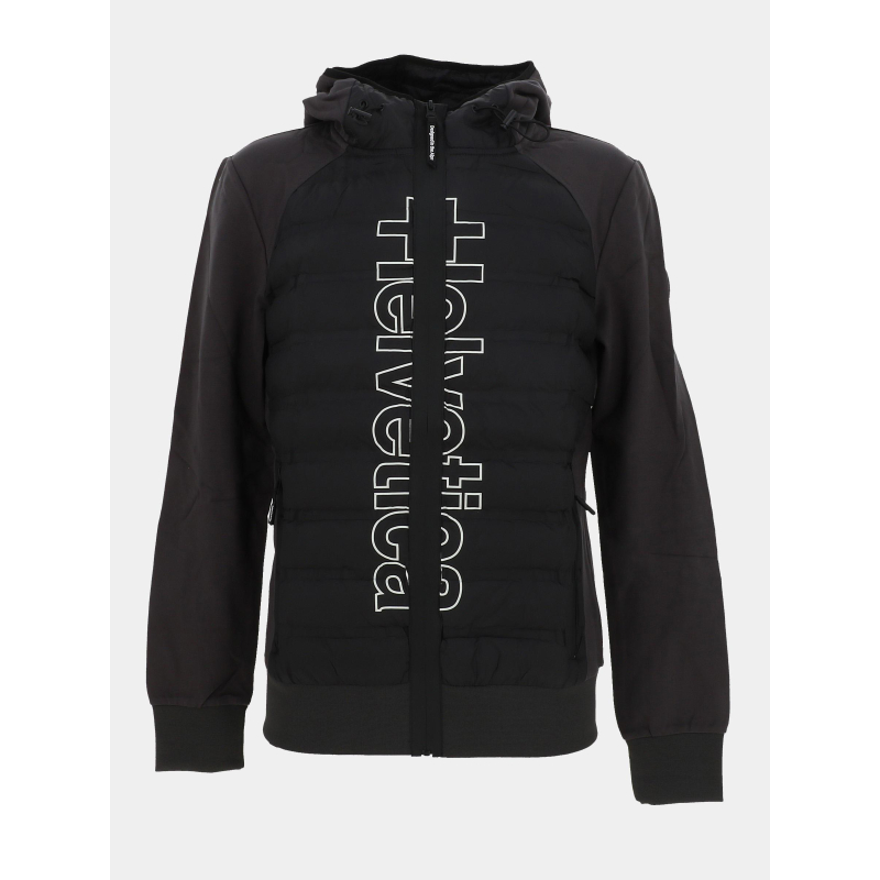 Veste à capuche bi-matière vancover noir homme - Helvetica