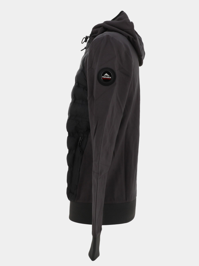 Veste à capuche bi-matière vancover noir homme - Helvetica