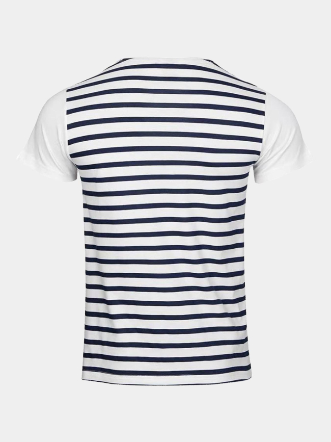 T-shirt à rayures mupy blanc et bleu homme - La Maison Blaggio