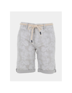 Bermuda à motif feuillage varedo gris homme - La Maison Blaggio