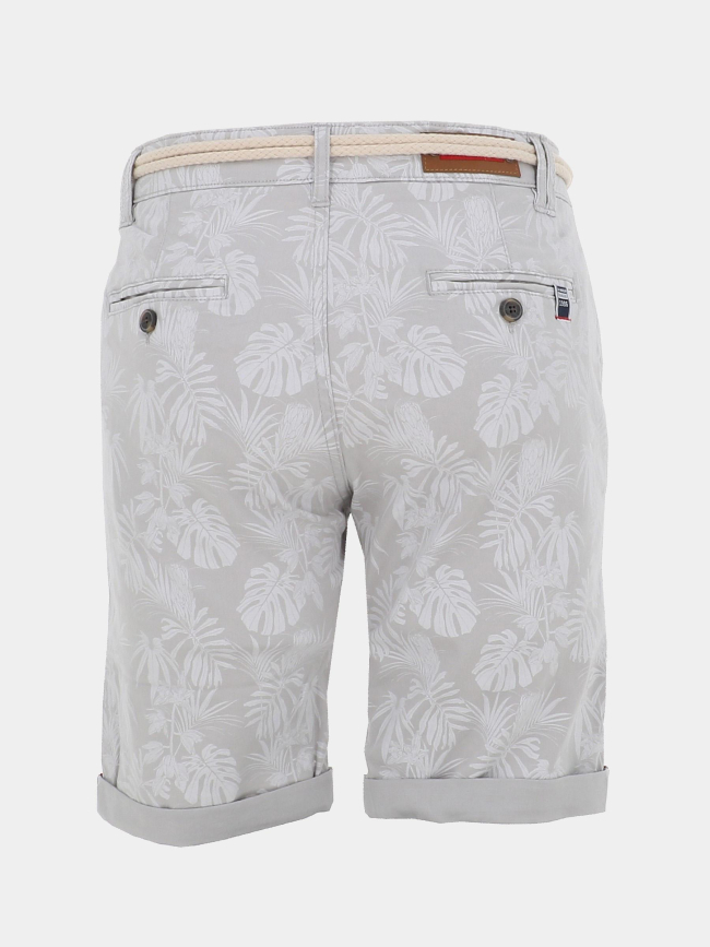 Bermuda à motif feuillage varedo gris homme - La Maison Blaggio