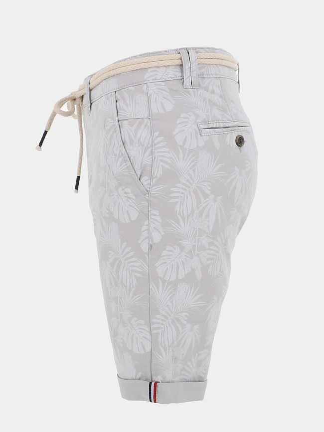 Bermuda à motif feuillage varedo gris homme - La Maison Blaggio