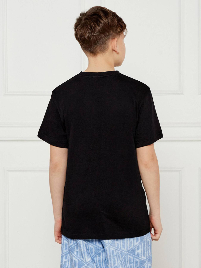T-shirt manches courtes à logo relief noir garçon - Hugo