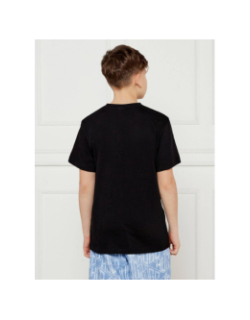 T-shirt manches courtes à logo relief noir garçon - Hugo