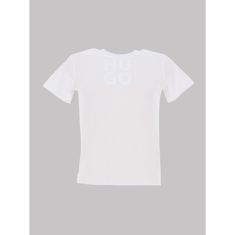T-shirt à manches courtes logo revisité blanc ado - Hugo