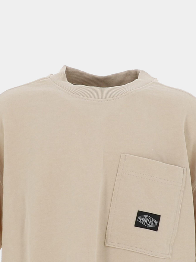Sweat à manches courtes s-och beige garçon - Teddy Smith