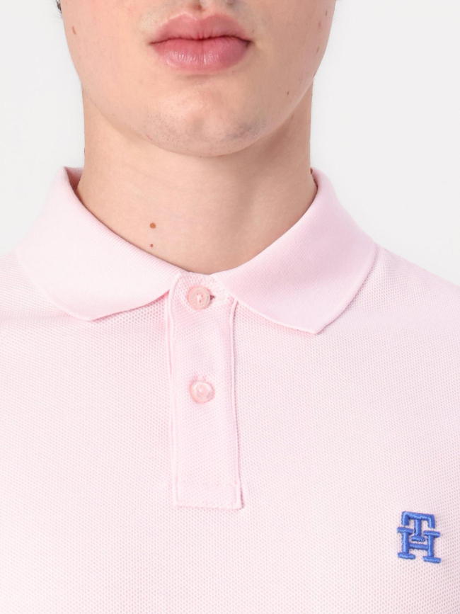 Polo à monogramme contrasté rose homme - Tommy Hilfiger